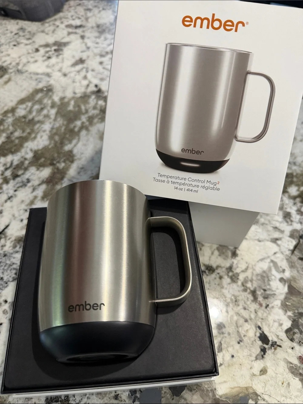 Ember 2 Temperature Control Mug 14oz with Sliding Lid - Stainless Steel Edition